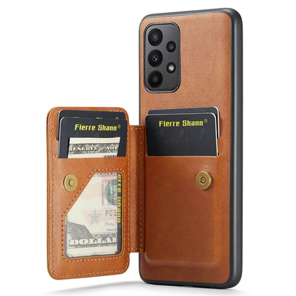 For Samsung Galaxy A53 5G Case Waxed Leather+TPU Phone Cover Strap Loop Holder Kickstand