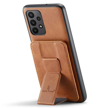 For Samsung Galaxy A53 5G Case Waxed Leather+TPU Phone Cover Strap Loop Holder Kickstand