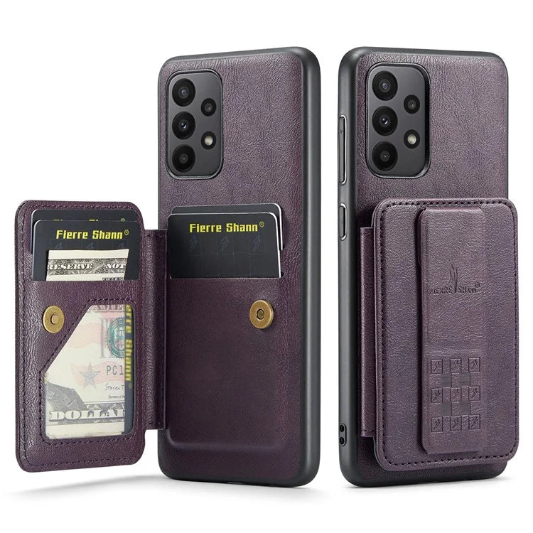 For Samsung Galaxy A53 5G Case Waxed Leather+TPU Phone Cover Strap Loop Holder Kickstand
