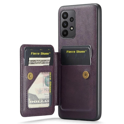 For Samsung Galaxy A53 5G Case Waxed Leather+TPU Phone Cover Strap Loop Holder Kickstand