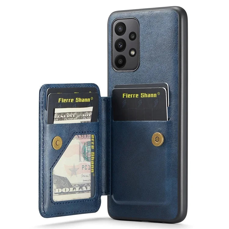 For Samsung Galaxy A53 5G Case Waxed Leather+TPU Phone Cover Strap Loop Holder Kickstand