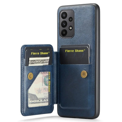 For Samsung Galaxy A53 5G Case Waxed Leather+TPU Phone Cover Strap Loop Holder Kickstand