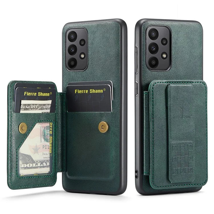 For Samsung Galaxy A33 5G Case Finger Loop Leather+TPU Phone Cover Card Holder