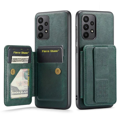 For Samsung Galaxy A33 5G Case Finger Loop Leather+TPU Phone Cover Card Holder