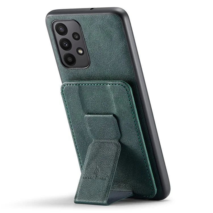 For Samsung Galaxy A33 5G Case Finger Loop Leather+TPU Phone Cover Card Holder
