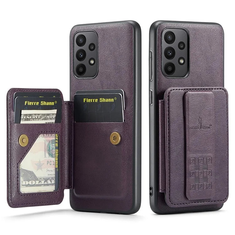 For Samsung Galaxy A33 5G Case Finger Loop Leather+TPU Phone Cover Card Holder