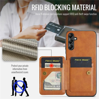 For Samsung Galaxy A35 5G RFID Blocking Case Cowhide Texture Leather+TPU Phone Cover