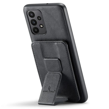 For Samsung Galaxy A23 4G Case Leather+TPU Phone Cover Built-in Magnetic Holder Metal Sheet
