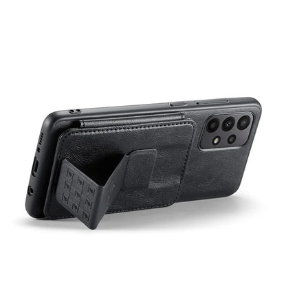 For Samsung Galaxy A23 4G Case Leather+TPU Phone Cover Built-in Magnetic Holder Metal Sheet