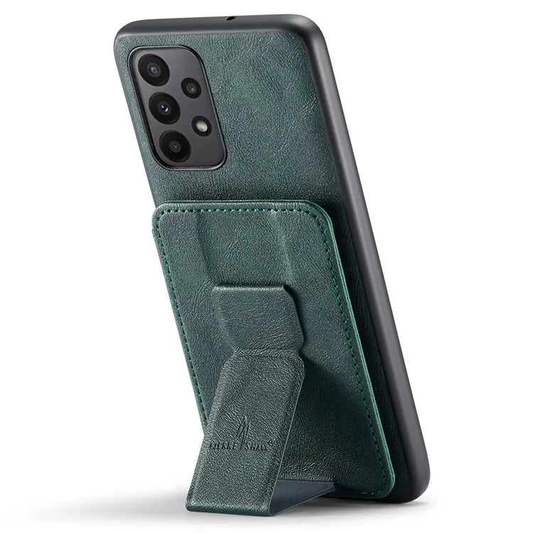 For Samsung Galaxy A23 4G Case Leather+TPU Phone Cover Built-in Magnetic Holder Metal Sheet