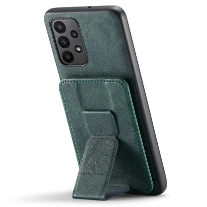 For Samsung Galaxy A23 4G Case Leather+TPU Phone Cover Built-in Magnetic Holder Metal Sheet