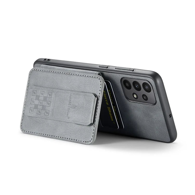 For Samsung Galaxy A23 4G Case Leather+TPU Phone Cover Built-in Magnetic Holder Metal Sheet