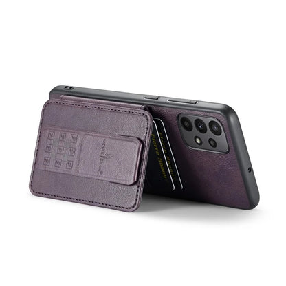 For Samsung Galaxy A23 4G Case Leather+TPU Phone Cover Built-in Magnetic Holder Metal Sheet