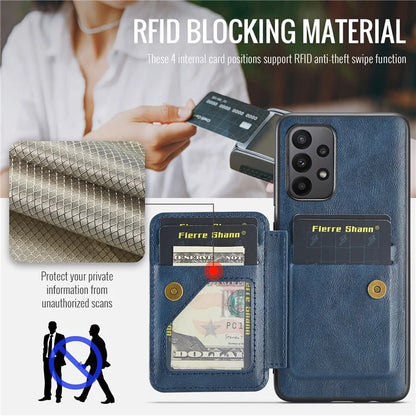 For Samsung Galaxy A23 4G Case Leather+TPU Phone Cover Built-in Magnetic Holder Metal Sheet