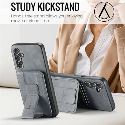 For Samsung Galaxy A54 5G Case Leather+TPU Finger Holder Kickstand Phone Cover