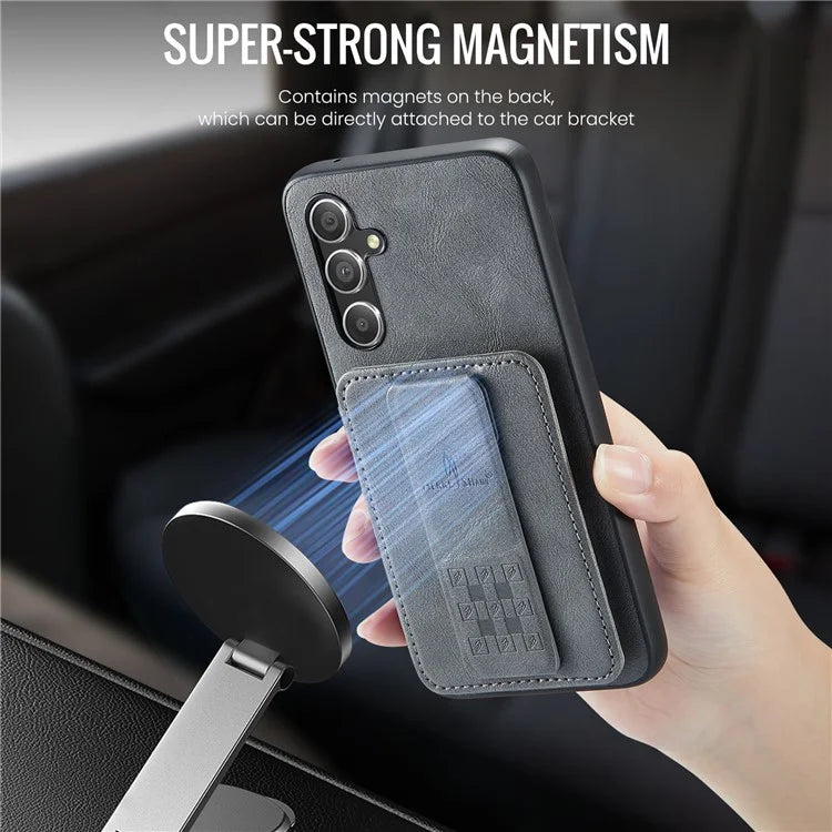 For Samsung Galaxy A54 5G Case Leather+TPU Finger Holder Kickstand Phone Cover