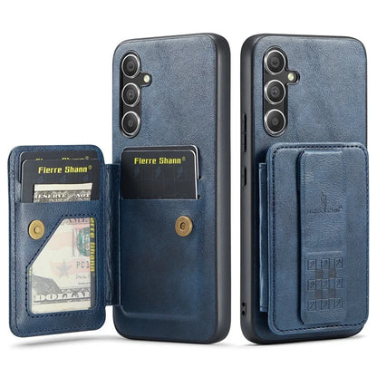 For Samsung Galaxy A54 5G Case Leather+TPU Finger Holder Kickstand Phone Cover