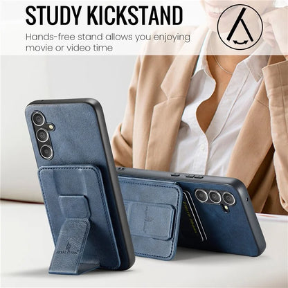 For Samsung Galaxy A54 5G Case Leather+TPU Finger Holder Kickstand Phone Cover