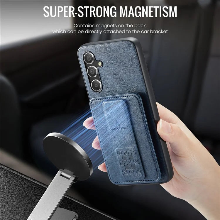For Samsung Galaxy A54 5G Case Leather+TPU Finger Holder Kickstand Phone Cover