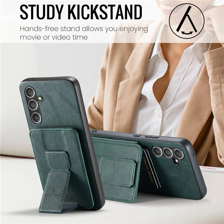 For Samsung Galaxy A54 5G Case Leather+TPU Finger Holder Kickstand Phone Cover