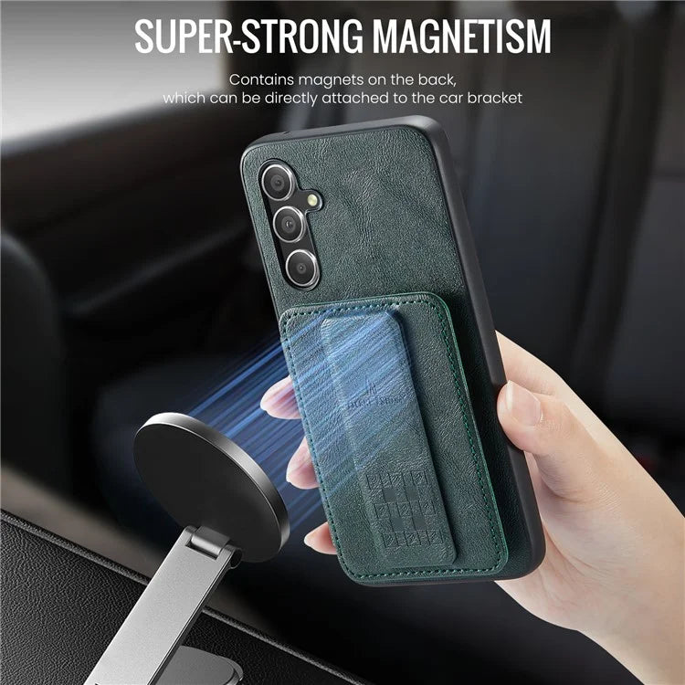 For Samsung Galaxy A54 5G Case Leather+TPU Finger Holder Kickstand Phone Cover
