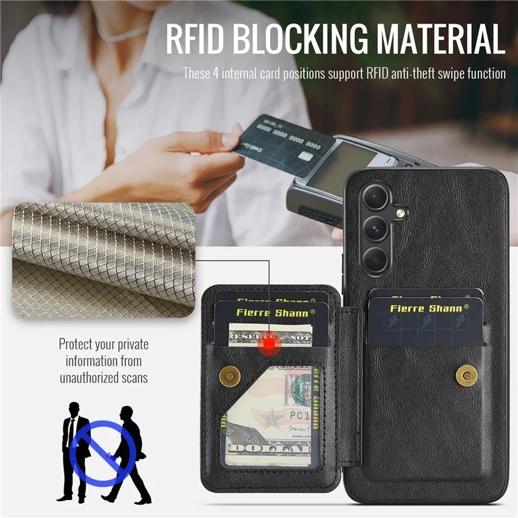 For Samsung Galaxy A54 5G Case Leather+TPU Finger Holder Kickstand Phone Cover