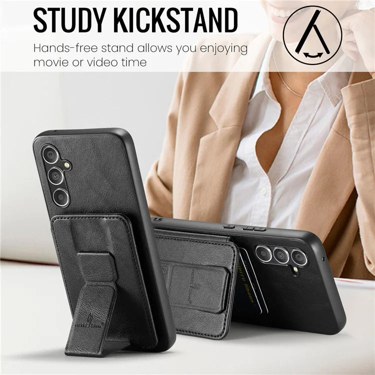 For Samsung Galaxy A54 5G Case Leather+TPU Finger Holder Kickstand Phone Cover