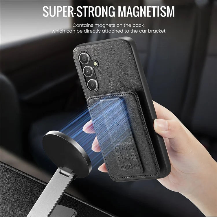 For Samsung Galaxy A54 5G Case Leather+TPU Finger Holder Kickstand Phone Cover