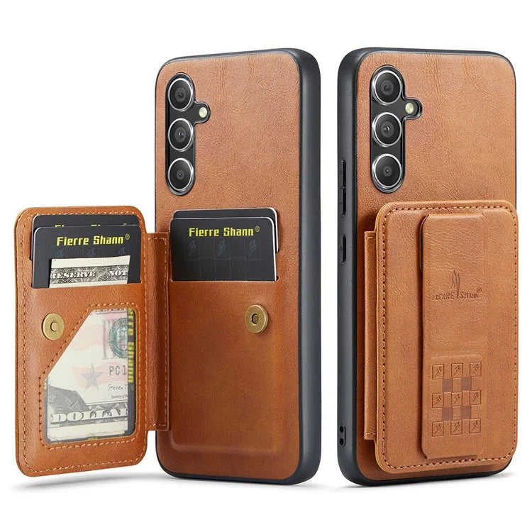 For Samsung Galaxy A54 5G Case Leather+TPU Finger Holder Kickstand Phone Cover