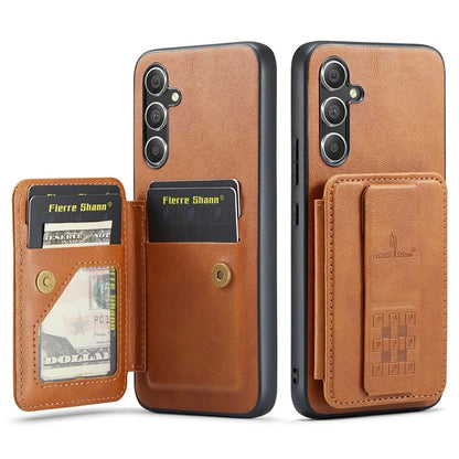 For Samsung Galaxy A54 5G Case Leather+TPU Finger Holder Kickstand Phone Cover
