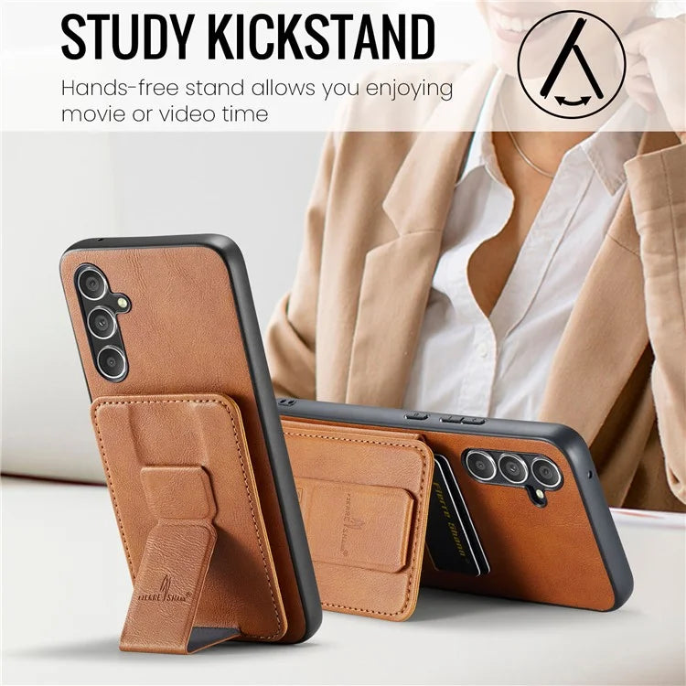 For Samsung Galaxy A54 5G Case Leather+TPU Finger Holder Kickstand Phone Cover