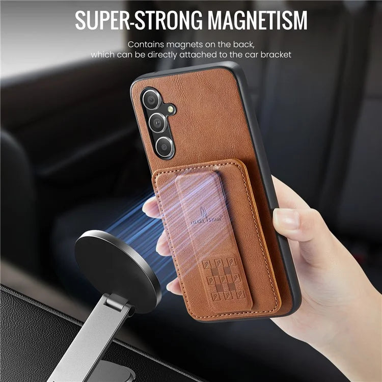 For Samsung Galaxy A54 5G Case Leather+TPU Finger Holder Kickstand Phone Cover