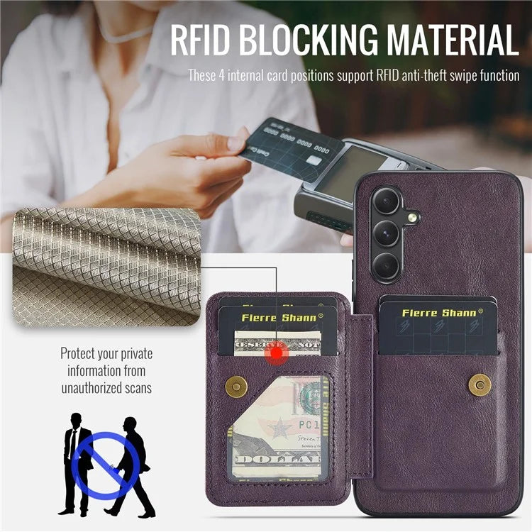 For Samsung Galaxy A54 5G Case Leather+TPU Finger Holder Kickstand Phone Cover