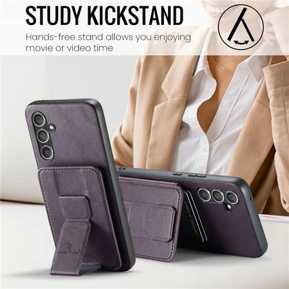 For Samsung Galaxy A54 5G Case Leather+TPU Finger Holder Kickstand Phone Cover