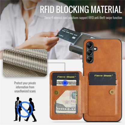 For Samsung Galaxy A15 5G Case Anti-scratch Leather Coated TPU RFID Blocking Phone Cover