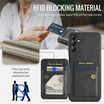 For Samsung Galaxy A15 5G Case Anti-scratch Leather Coated TPU RFID Blocking Phone Cover