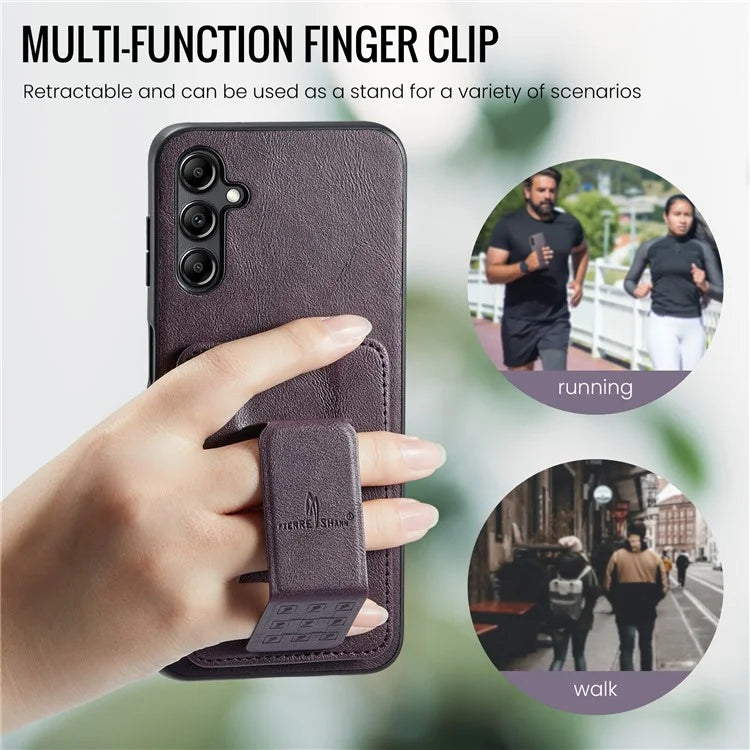 For Samsung Galaxy A15 5G Case Anti-scratch Leather Coated TPU RFID Blocking Phone Cover