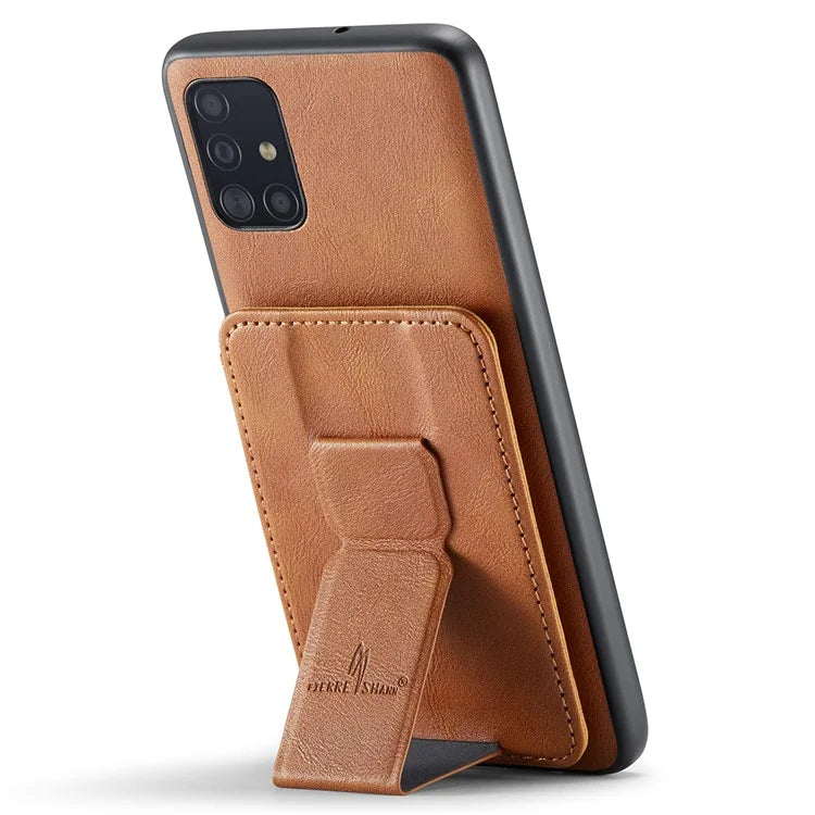 For Samsung Galaxy A51 4G SM-A515 Case Card Holder Leather Coated TPU Phone Cover