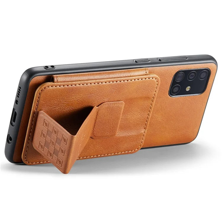 For Samsung Galaxy A51 4G SM-A515 Case Card Holder Leather Coated TPU Phone Cover