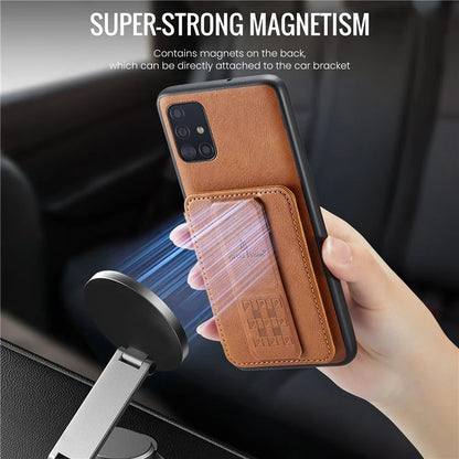 For Samsung Galaxy A51 4G SM-A515 Case Card Holder Leather Coated TPU Phone Cover