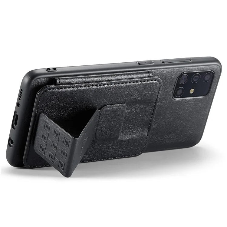 For Samsung Galaxy A51 4G SM-A515 Case Card Holder Leather Coated TPU Phone Cover