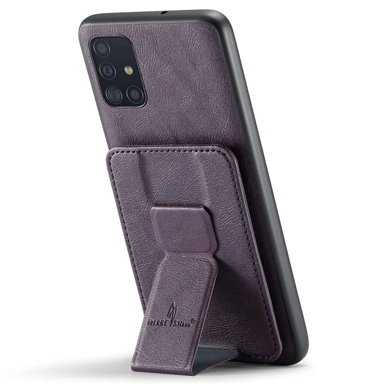 For Samsung Galaxy A51 4G SM-A515 Case Card Holder Leather Coated TPU Phone Cover