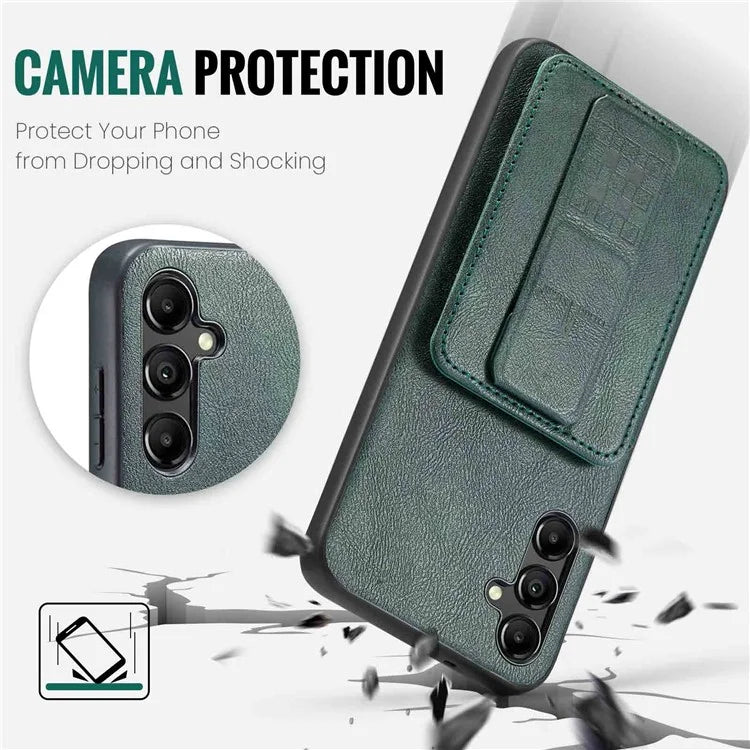 For Samsung Galaxy A13 5G Case Card Holder Leather Coated TPU RFID Blocking Phone Cover