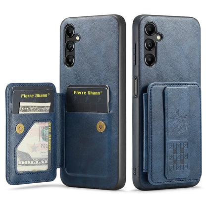 For Samsung Galaxy A13 5G Case Card Holder Leather Coated TPU RFID Blocking Phone Cover