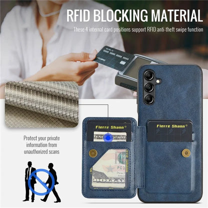 For Samsung Galaxy A13 5G Case Card Holder Leather Coated TPU RFID Blocking Phone Cover