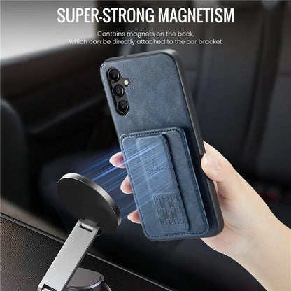 For Samsung Galaxy A13 5G Case Card Holder Leather Coated TPU RFID Blocking Phone Cover