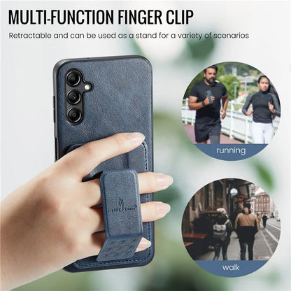 For Samsung Galaxy A13 5G Case Card Holder Leather Coated TPU RFID Blocking Phone Cover