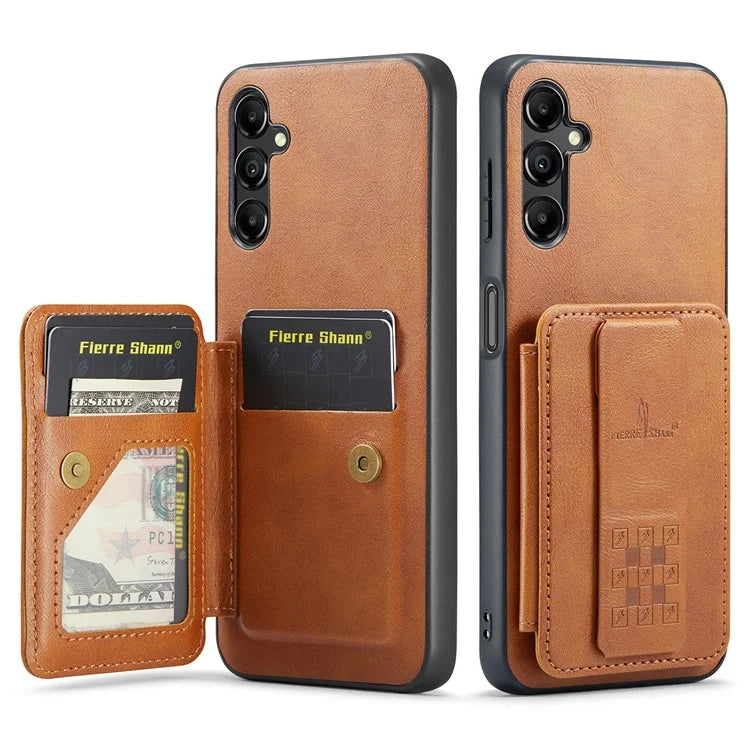 For Samsung Galaxy A13 5G Case Card Holder Leather Coated TPU RFID Blocking Phone Cover