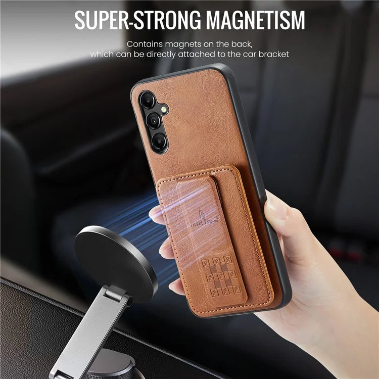 For Samsung Galaxy A13 5G Case Card Holder Leather Coated TPU RFID Blocking Phone Cover