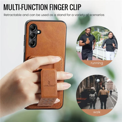 For Samsung Galaxy A13 5G Case Card Holder Leather Coated TPU RFID Blocking Phone Cover